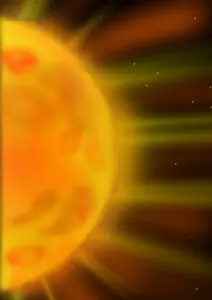 Close-up of sun with solar flares
