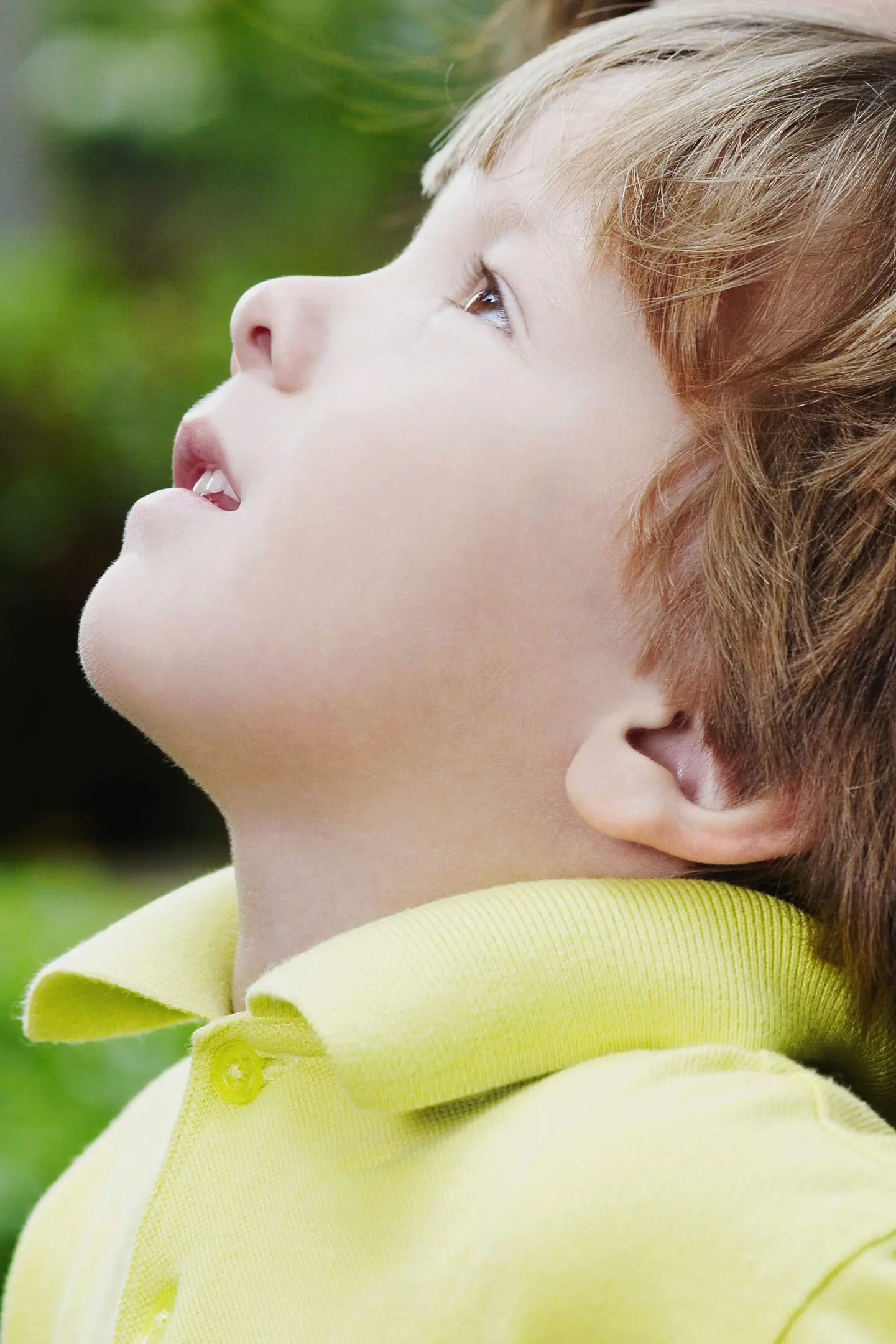 Young child staring into the sky